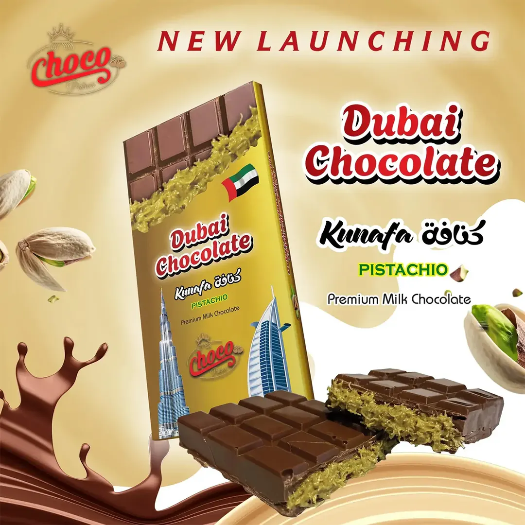 Dubai Kunafa Chocolate pistachio 200 GM
