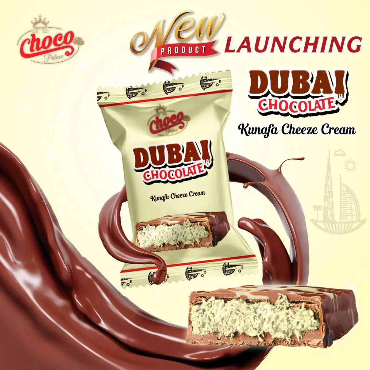 Kunafa Chocolate With cheese Cream 20 GM