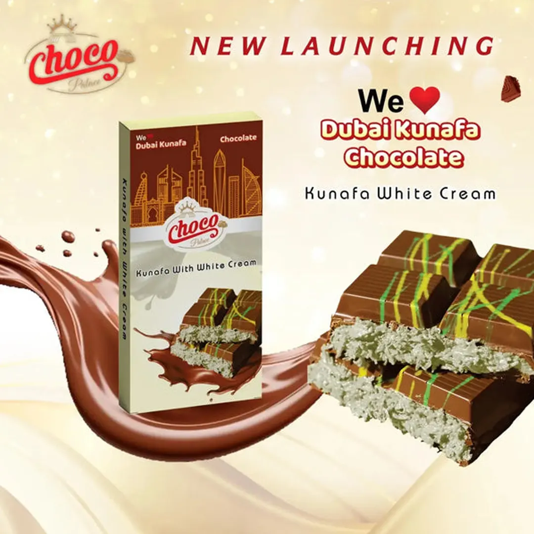 Dubai Kunafa Chocolate With White Cream 100GM